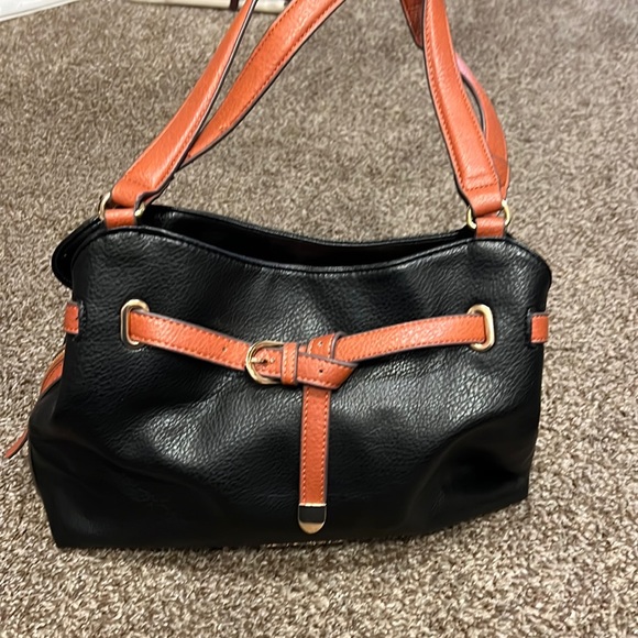 Jones of New York black purse with brown trim - Picture 1 of 9